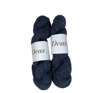 New Carole Feller Stolen Stitches Merino Wool Mohair Yarn 2 Skeins Blue